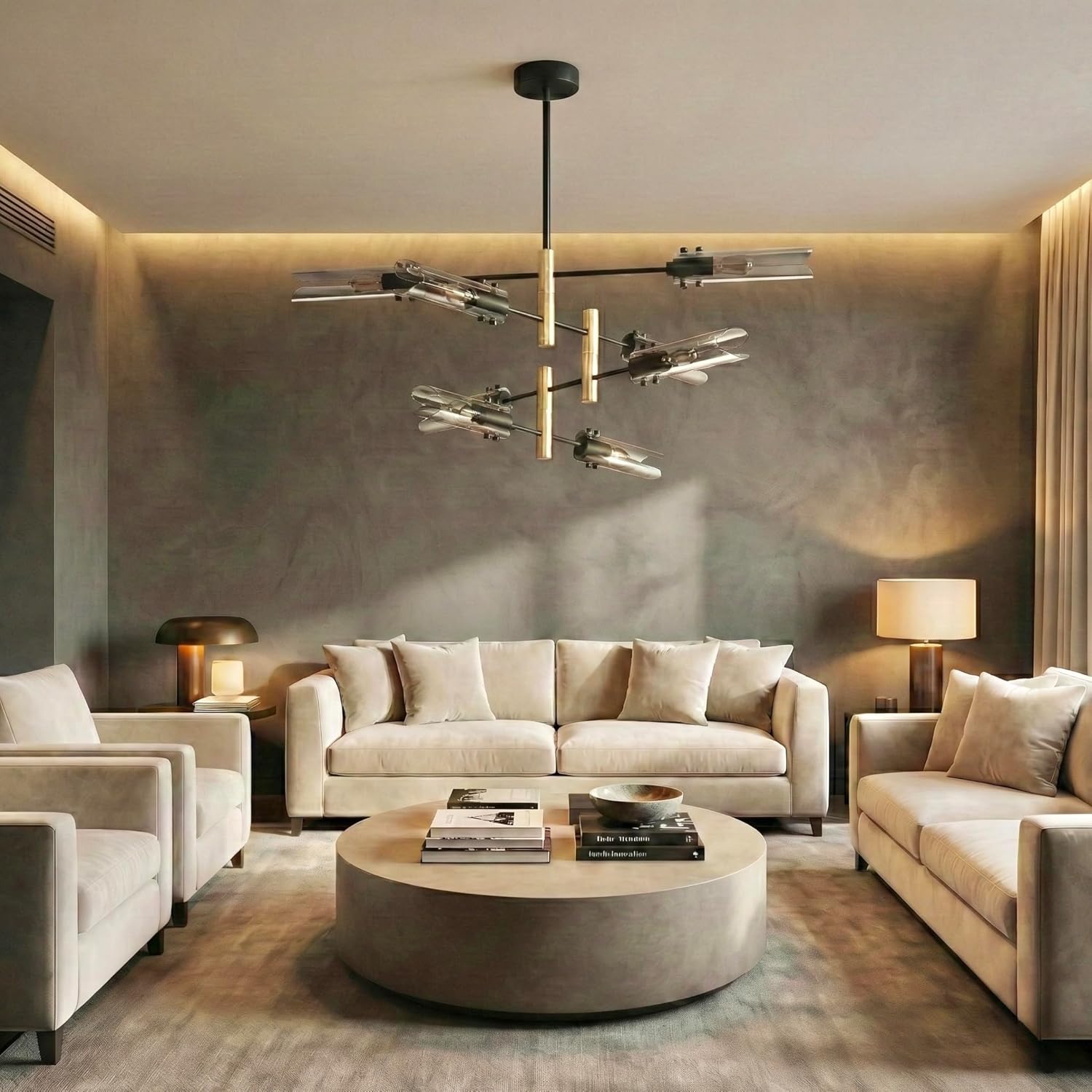 Modern Living room Dining room Sputnik Chandelier, Bedroom Hallway Light Fixtures, Pendant Lights Kitchen Island, Hanging Lights Ceiling Light Farmhouse Kitchen Decor Fixture Lamparas (Black & Gold-8)