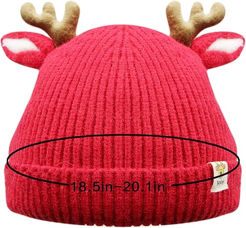 Miniatura 6 de Gorro para bebé, lindo cuerno, reno de ganchillo, gorro de punto para invierno, cálido para niños y niñas