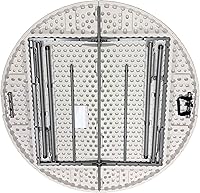 Vista 7 de Plastic Development Group Mesa redonda plegable multiusos de 4 pies con base segura para eventos en interiores y exteriores, color blanco