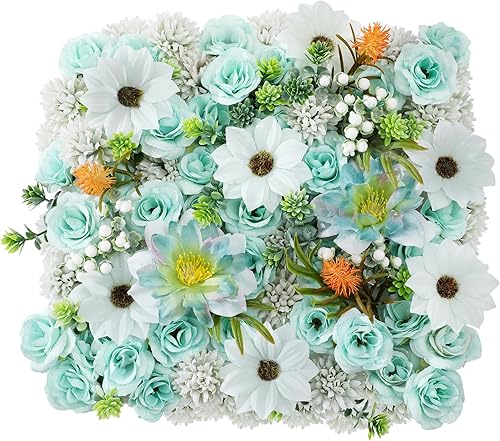 Combo de 99 flores artificiales, flores sintéticas a granel con tallos para ramos de boda, centros de mesa, fiestas, pasteles, arreglos florales,