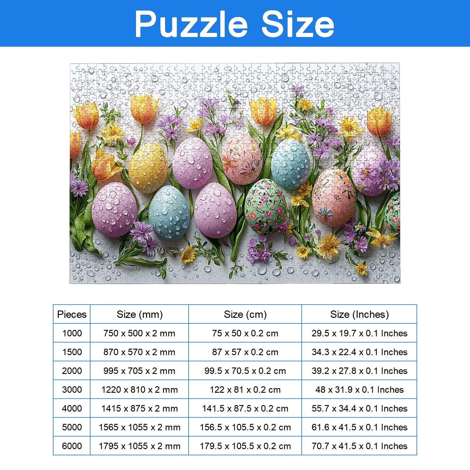 Puzzle 6000 Pezzi Pasqua, Puzzle Fiore 6000 Pezzi Arte per Adulti e Bambini, Misura: 179.5x105.5 cm, Puzzles Legno per Adulti con Squisita Scatola di Imballaggio, Idea Regalo Donna, Regalo Uomo, -8915