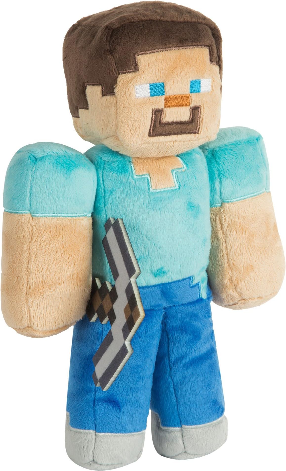 JINX Minecraft Steve Plush Stuffed Toy, Multi-Colored, 12" Tall