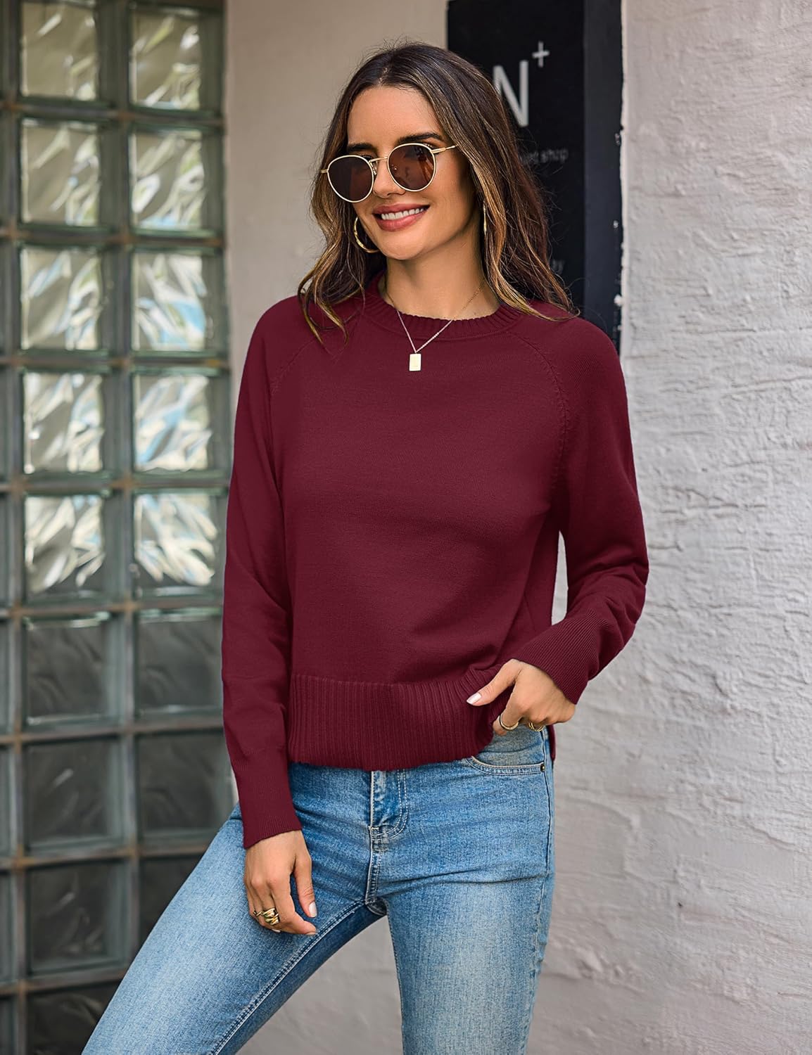 Totatuit Women Cute Cropped Sweater Mock Neck Long Sleeve Lightweight Knit Loose Pullover Sweaters 2025 Fall Trendy Outfits - Image 5