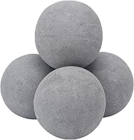 Vista 11 de Skyflame Juego de 6 bolas de cerámica, juego de 6 piedras de fuego redondas para fogatas o accesorios de chimeneas en interiores y exteriores, 5 Gris