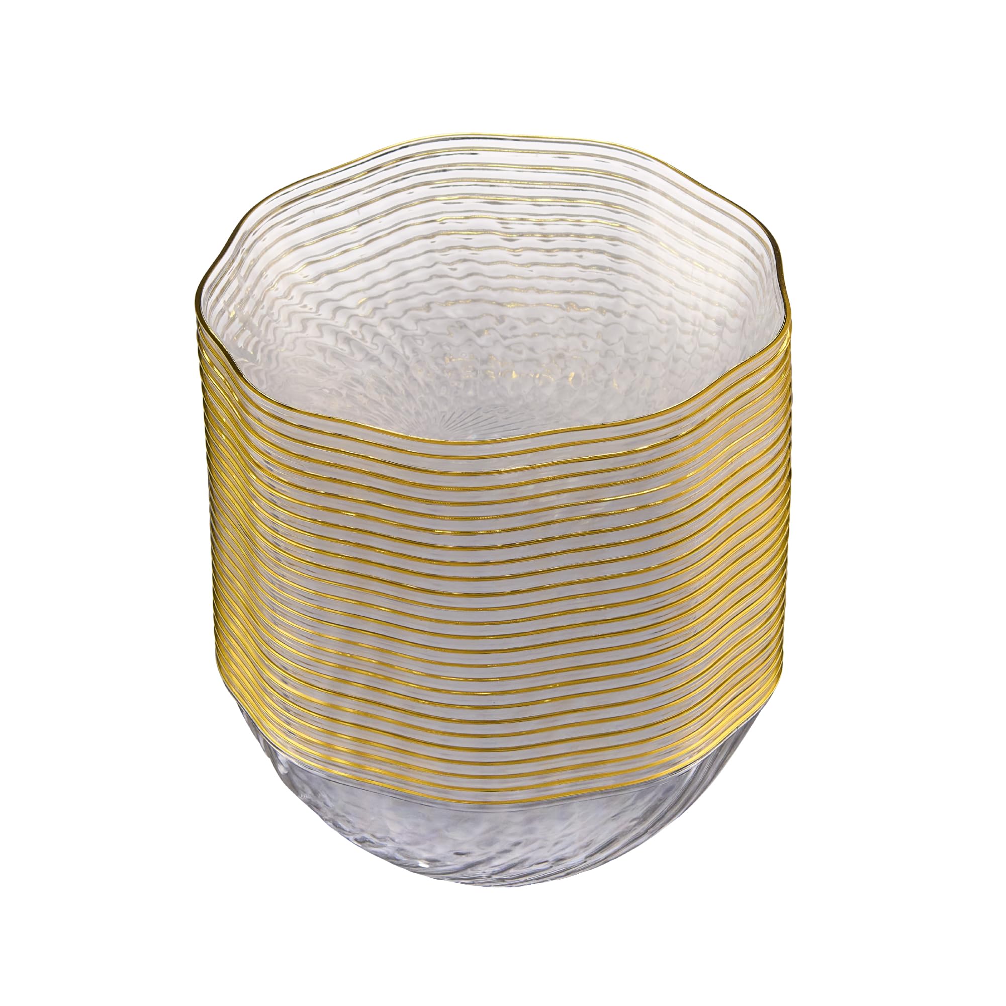 Elegant Disposable Plates & Bowls - Gold Rim Design -16