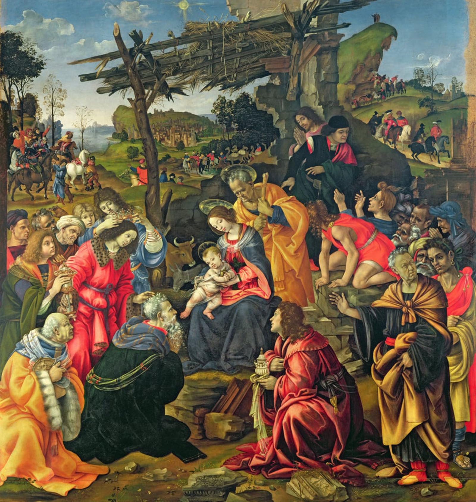 Posteriik No Frame Famous Print Pop Art Wall Art Graffiti The Adoration Of The Magi By Filippino Lippi Art Prints For Home Decor 60X90cm