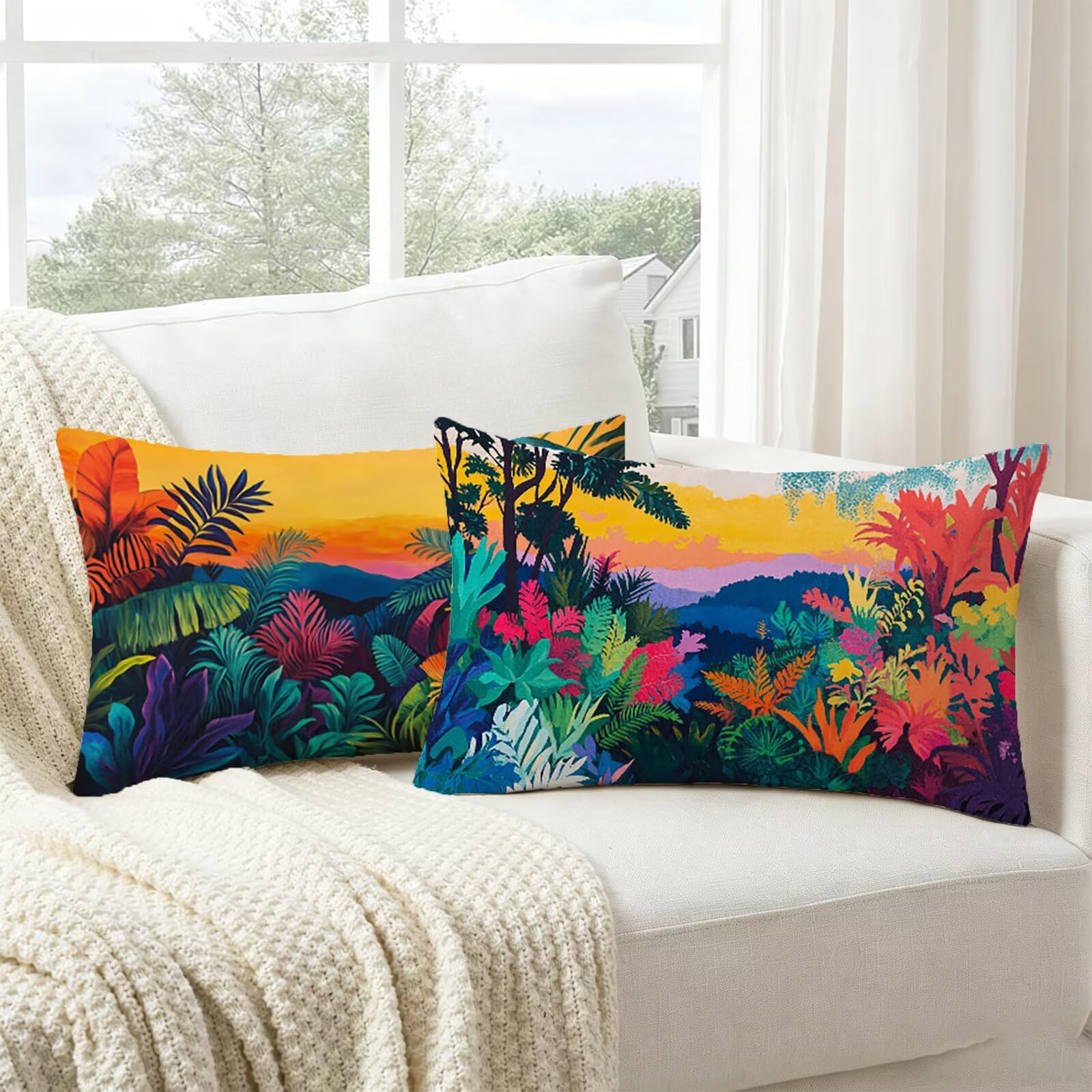 Coussin exterieur impermeable 40x80 lot de 2 housses velours