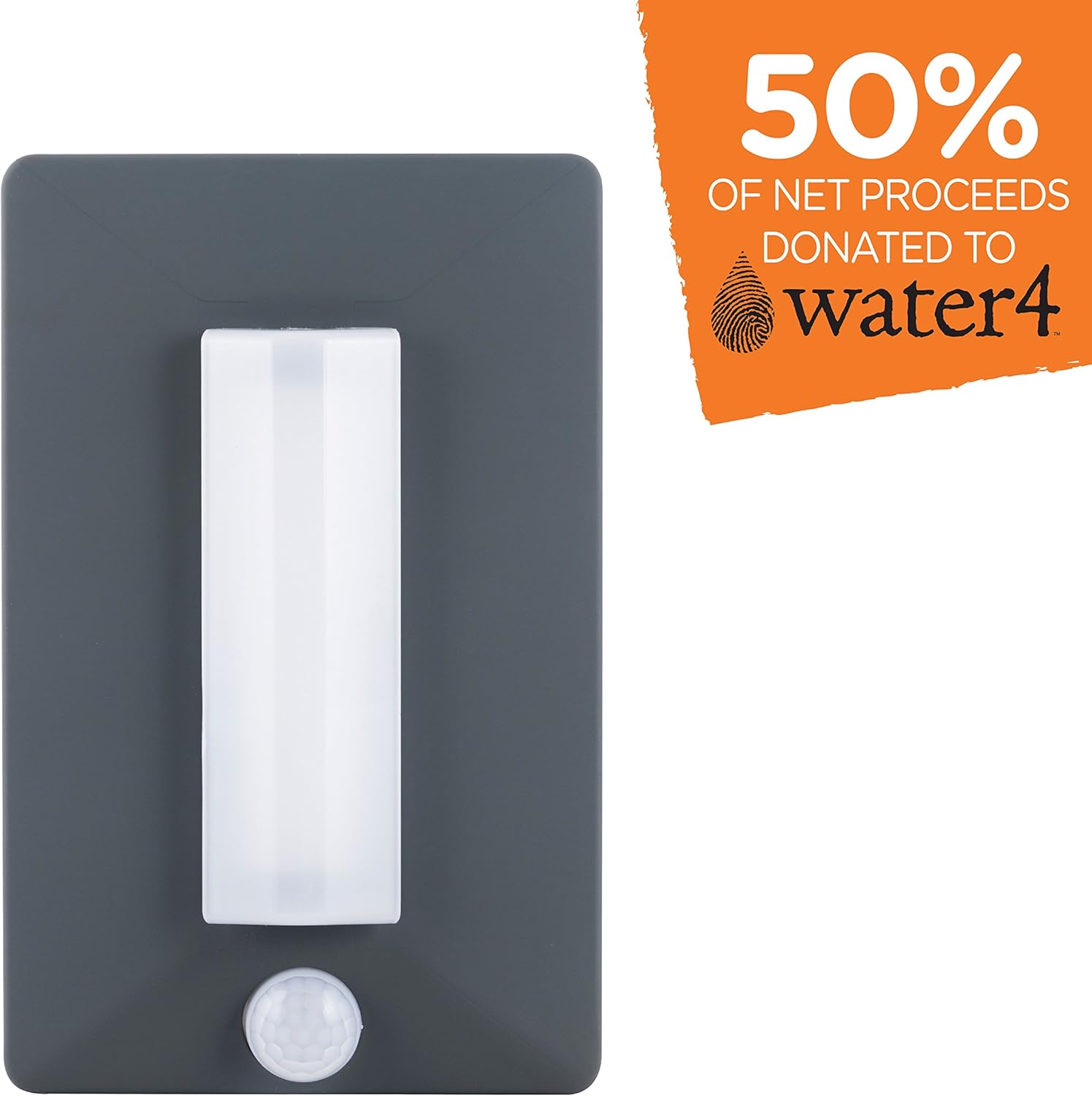 Eco Survivor EcoSurvivor Activated LED Lantern, Rubberized Gray, Waterproof (IP54 Rating), Compact, Dimmable, Wall Mount, Motion Sensing, for Outdoors, Hiking, Camping, Storms, 38660