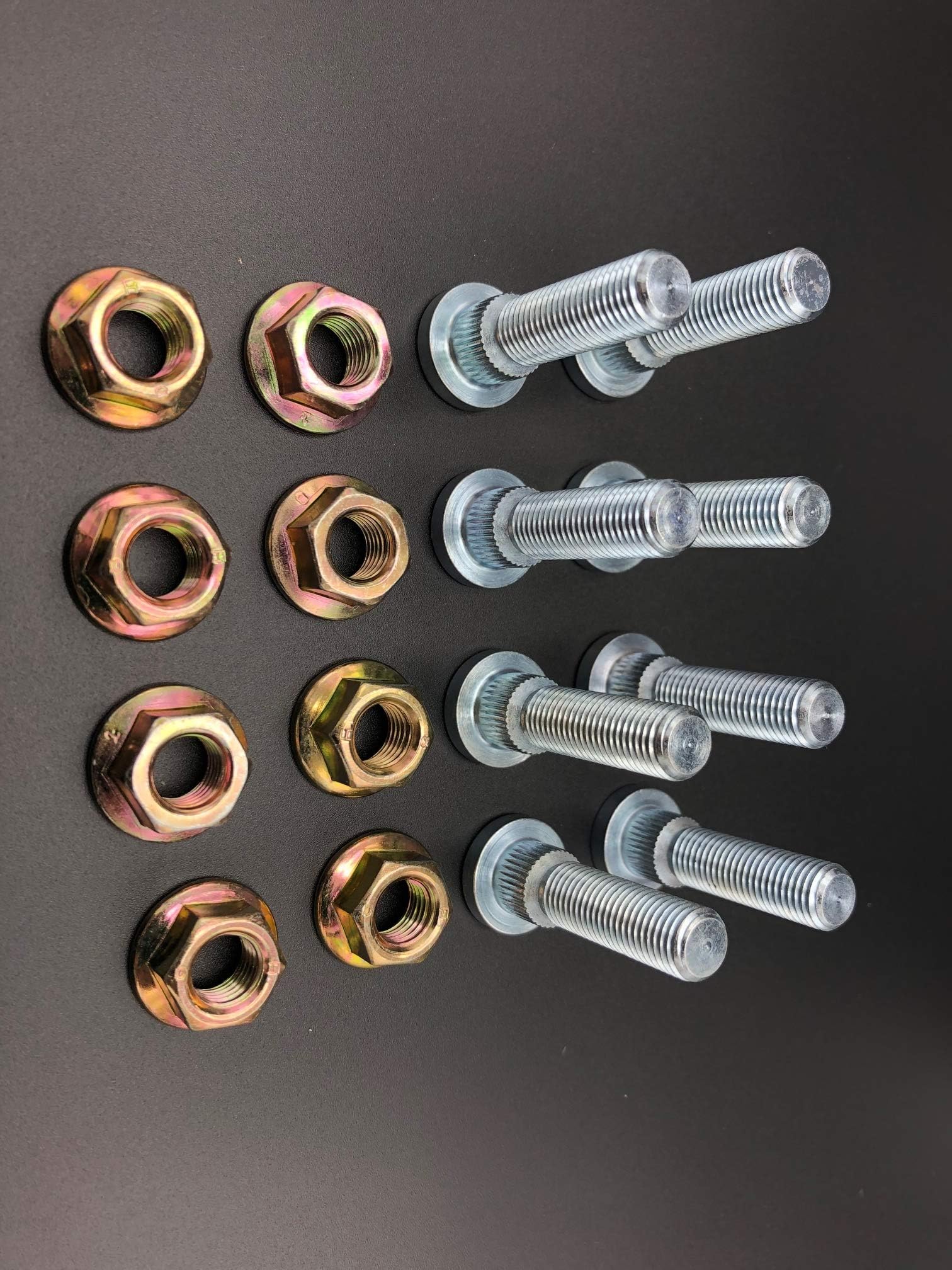 8 Extended Yamaha Atv Wheel Studs!!! With 8 NEW 15MM Gold Hex Lug Nuts(1.75"Long