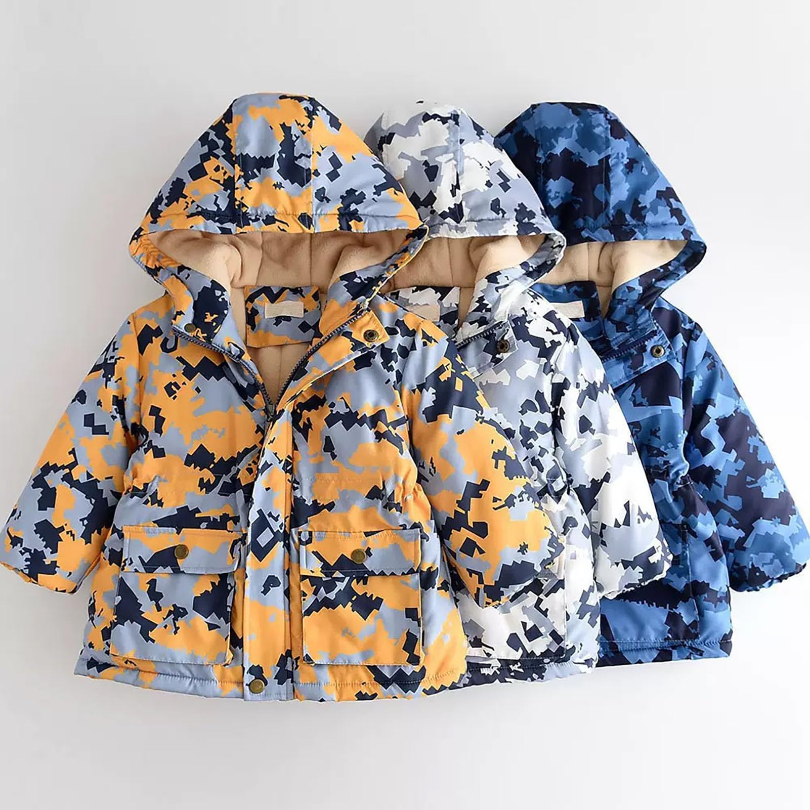 Chaqueta acolchada para niños (3-14 años), a prueba de viento, cálida chaqueta de invierno con capucha, estampado de dinosaurios, parka con cremallera para otoño e invierno