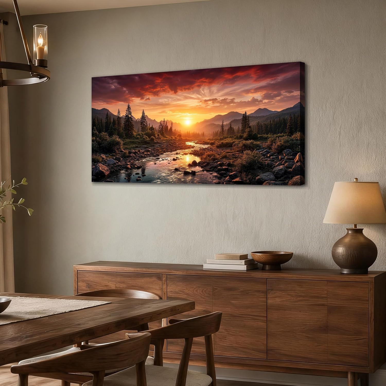 Acocifi Nature Scenery Canvas Wall Art for Living Room 40"x20" image 4