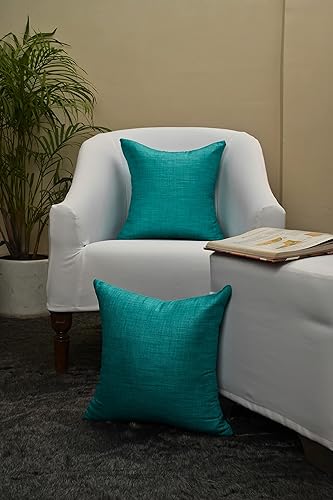 Miniatura 4 de SCARLETT LINENS Almohadas decorativas para sofá cama, almohadas decorativas de sala de estar, almohadas rústicas, fundas de almohada sólidas de seda