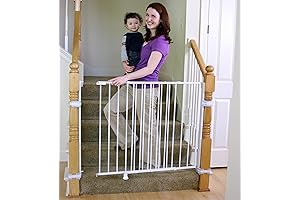 Regalo Extra Tall and Wide 2-in-1 Stairway, Hallway, Banister, to Wall Baby Gate, Bonus Kit