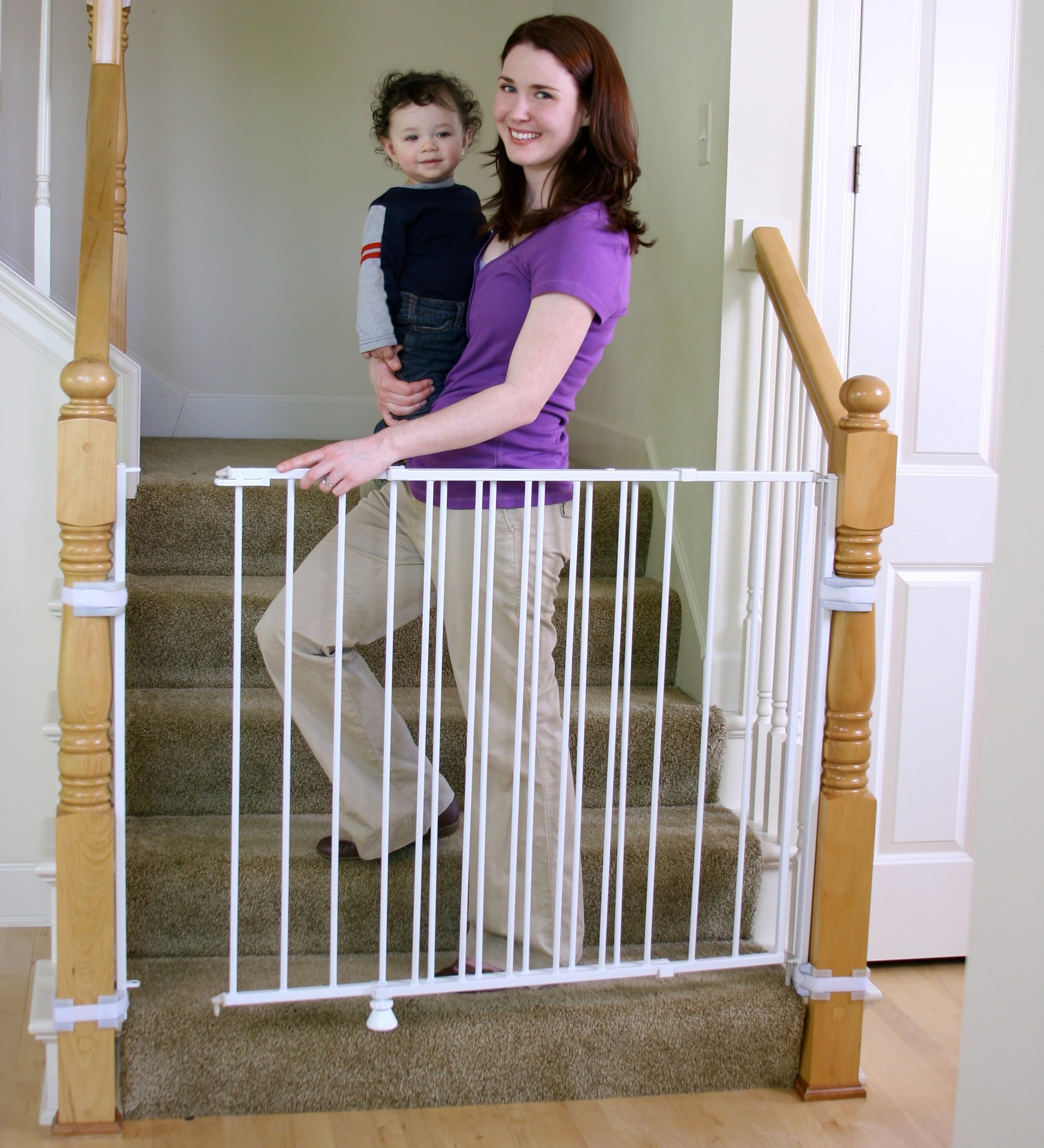 Regalo Extra Tall Top Of Stairs Gate, With Banister and Wall Mounting