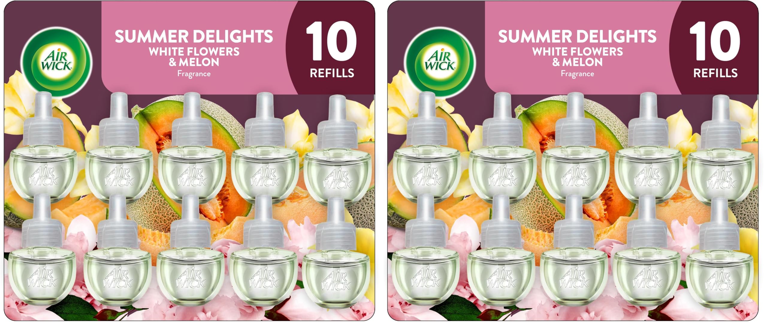 Scented Oil Refill, Summer Delights, 10ct | For Plug-in Devices | Essential Oils | Eco Friendly | Pack of 2