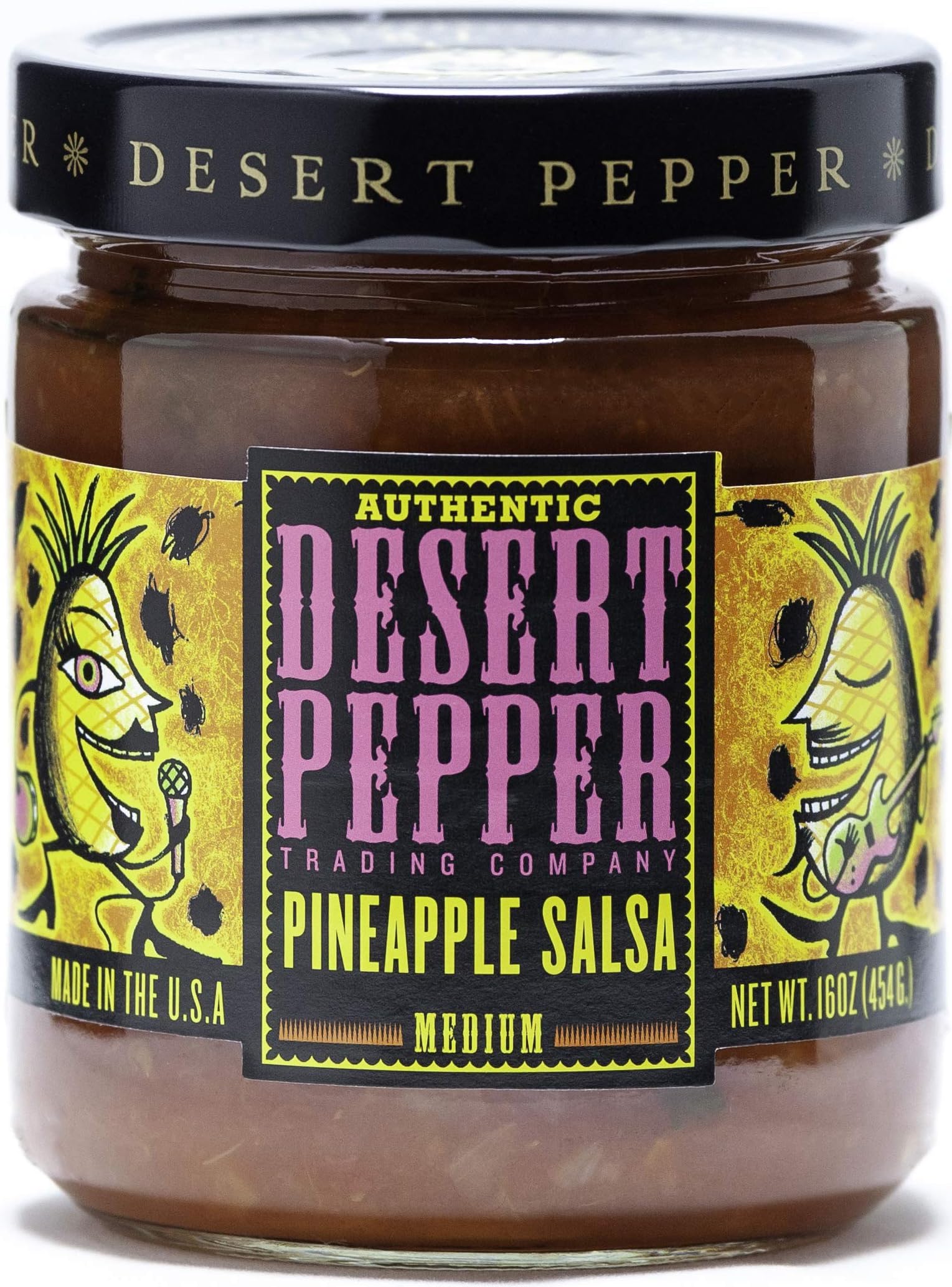 Desert Pepper, Pineapple Medium Salsa, 16Oz