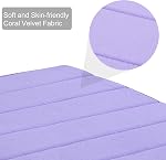 uxcell Memory Foam Bath Mat, Soft and Absorbent Bathroom Rug Mat, Velvet Bathroom Floor Mat for in The Front of Bathtub, Toilet, 24" x 16", Purple