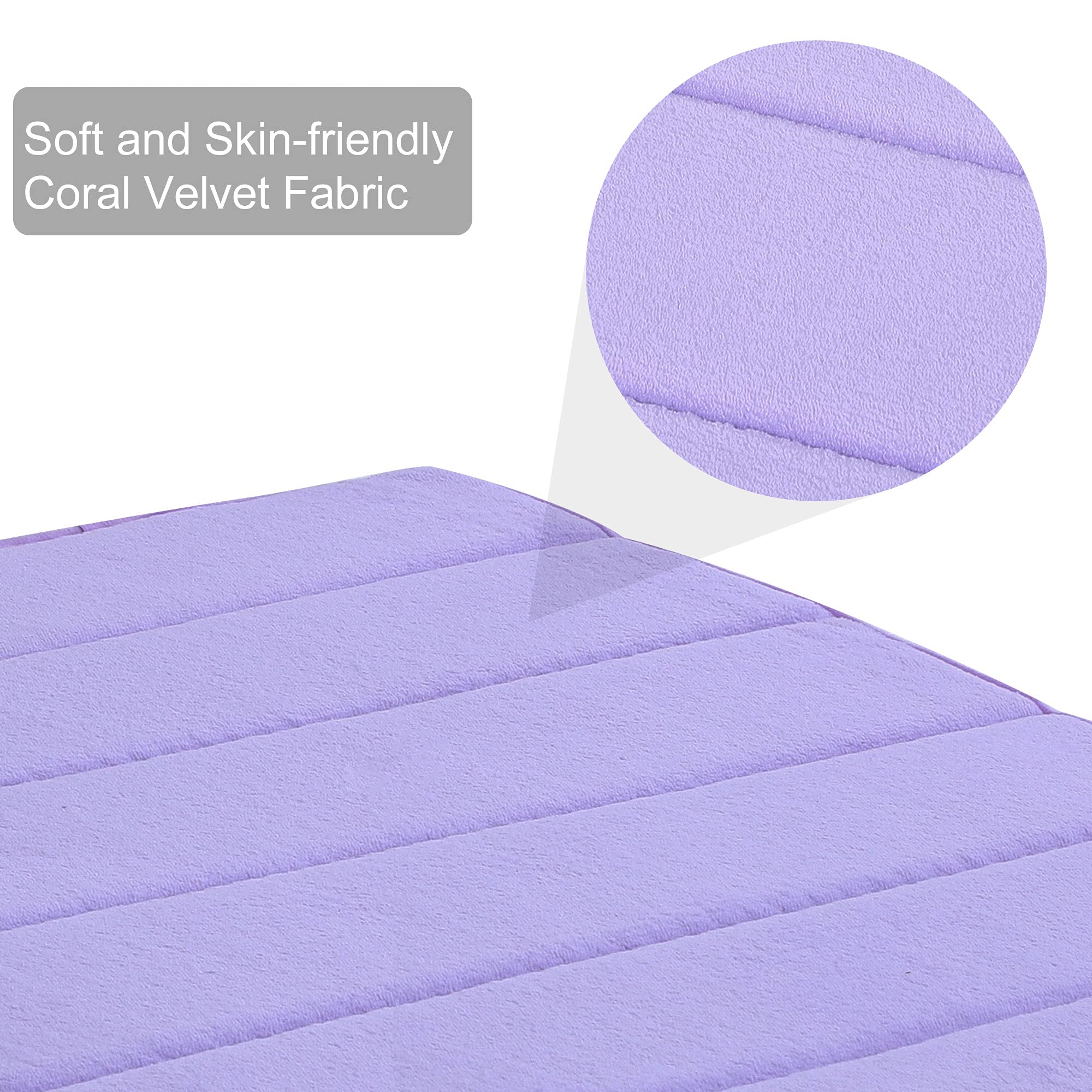 sourcing map Hogar Memoria Espuma Absorbente Baño Piso Alfombrilla Antideslizante Alfombra Ducha Alfombra Púrpura 24 x 16 Pulgadas Púrpura