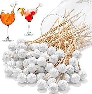 Aodaer 100 Pieces Golf Toothpicks 4.72 Inch Golf Skewers Golf Cocktail P...