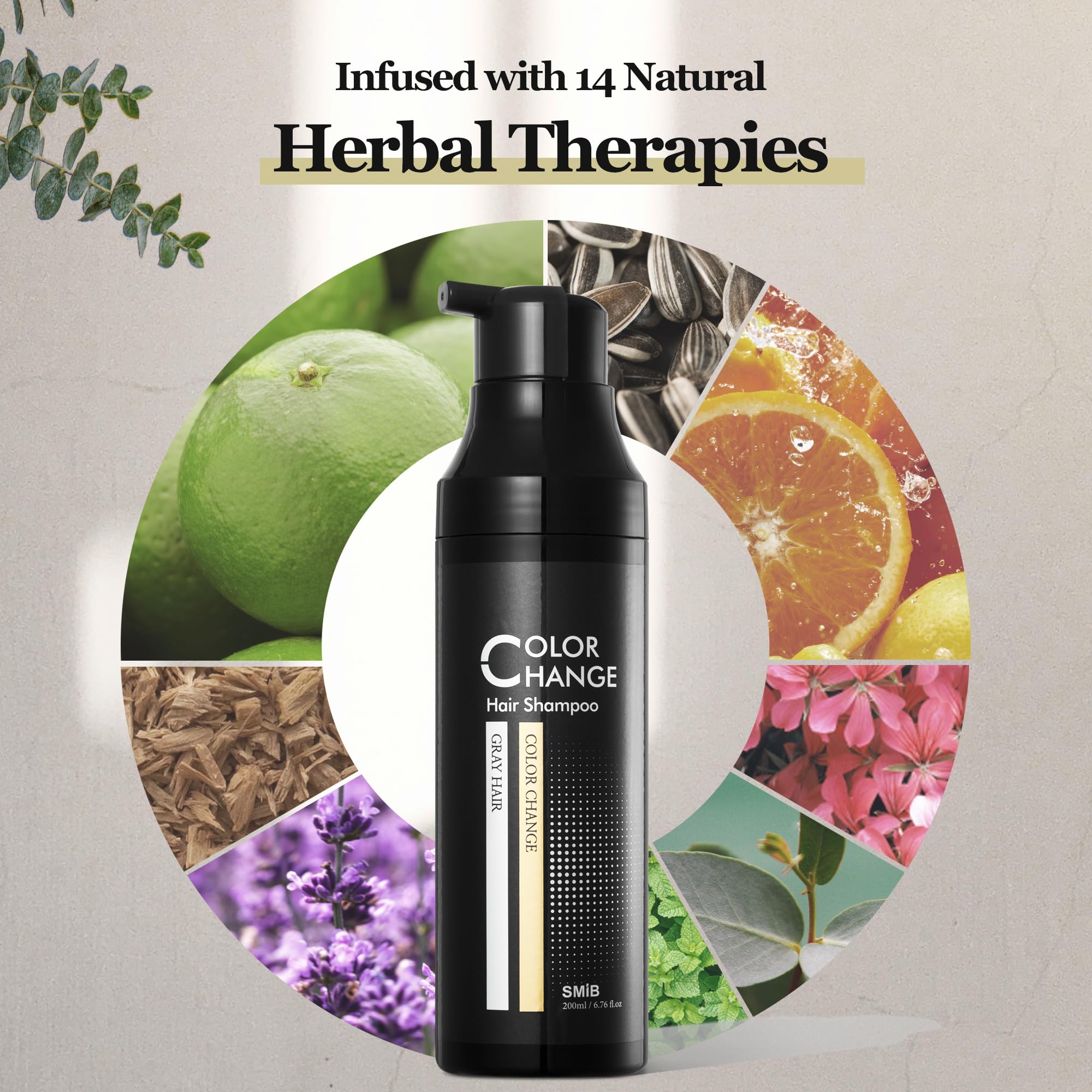 SMIB ColorChange Shampoo – Hypoallergenic, Gentle Hair Dye, Helps Blend Gray Hair Naturally, Nourishes Hair & Scalp (6.76 fl oz)