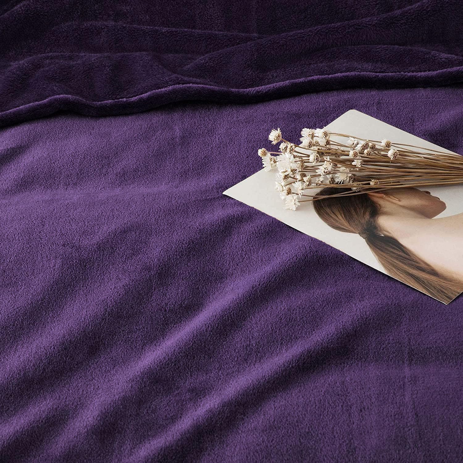 IR Imperial Rooms Fleece Blanket 12 Pack Twin Size 60x80 Inches - Super Soft Fluffy Throw Blanket for Sofa and Bed - Warm and Cozy Lightweight 400 GSM Microfiber Bed Throws Blankets (Twin, Purple)