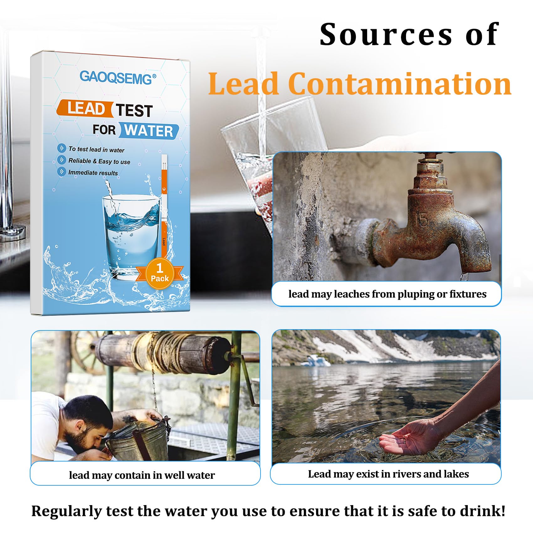 Lead Testing Kit Water,Lead Test Kit Drinking Water Test Strips Lead,1 Pack — Amazon image 3