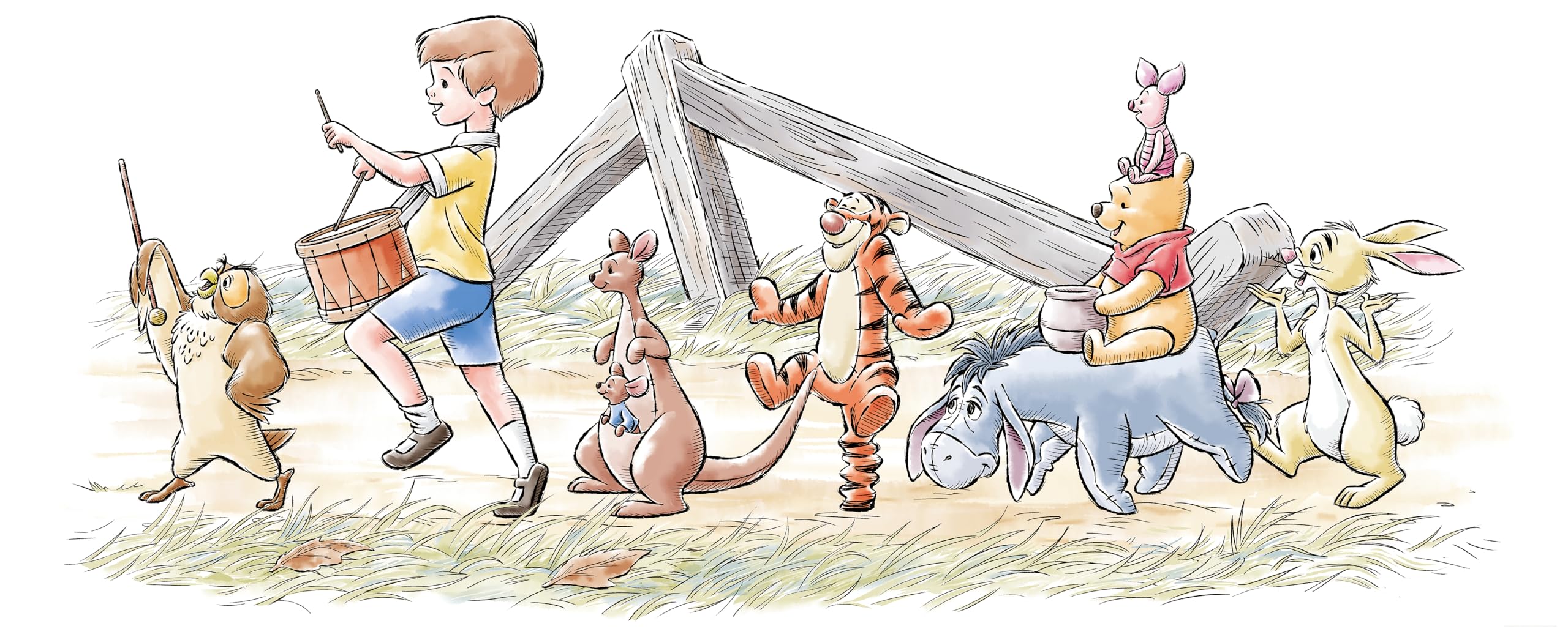 Komar Non-Woven Photo Wallpaper - Disney Winnie The Pooh Walk Along Another Path - Size 250 x 100 cm - Children's Wallpaper - Image 2