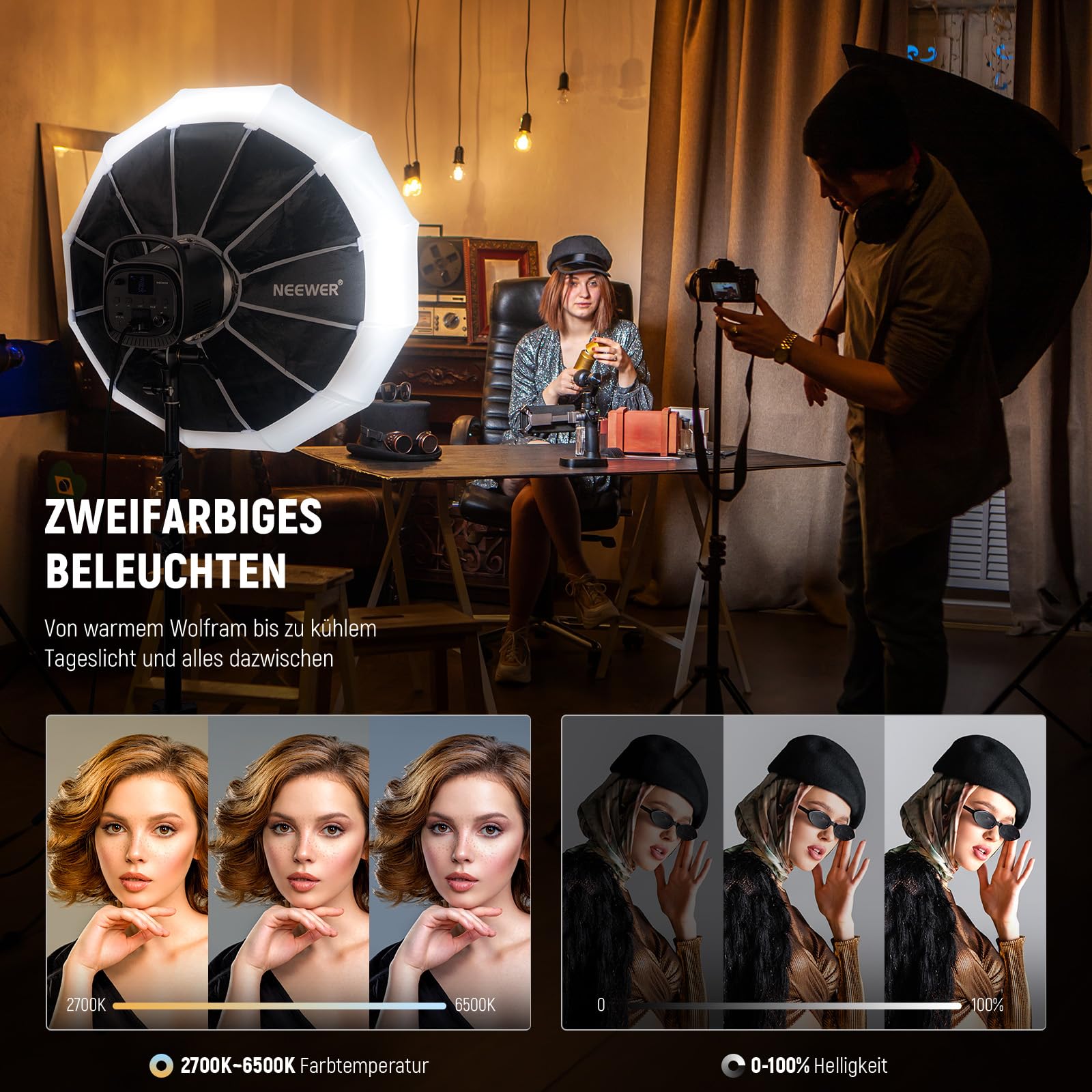 Neewer CB120B 120W LED Videoleuchte mit 2 – Bild 3