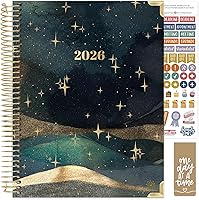 Bloom Daily Planners Hardcover 2026 Celestial Skies Planner - 8.5x11 Weekly Monthly Agenda with Stickers, Tabs, Habit Trackers & Goal Worksheets
