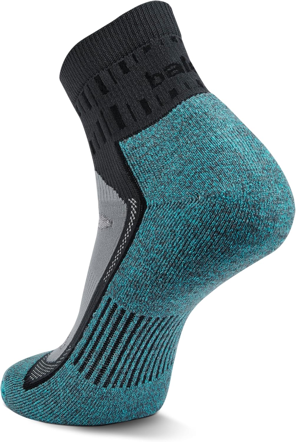 Balega Blister Resist Performance Quarter Athletic Running Socks for Men and Women (1 Pair), Grey/Blue, Medium - Image 3