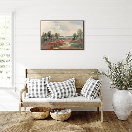 Miniatura 6 de Amanti Art Lienzo enmarcado para pared, camino al lago de Silvia Vassileva, 23 x 33 pulgadas, lienzo enmarcado para pared, obras de arte de