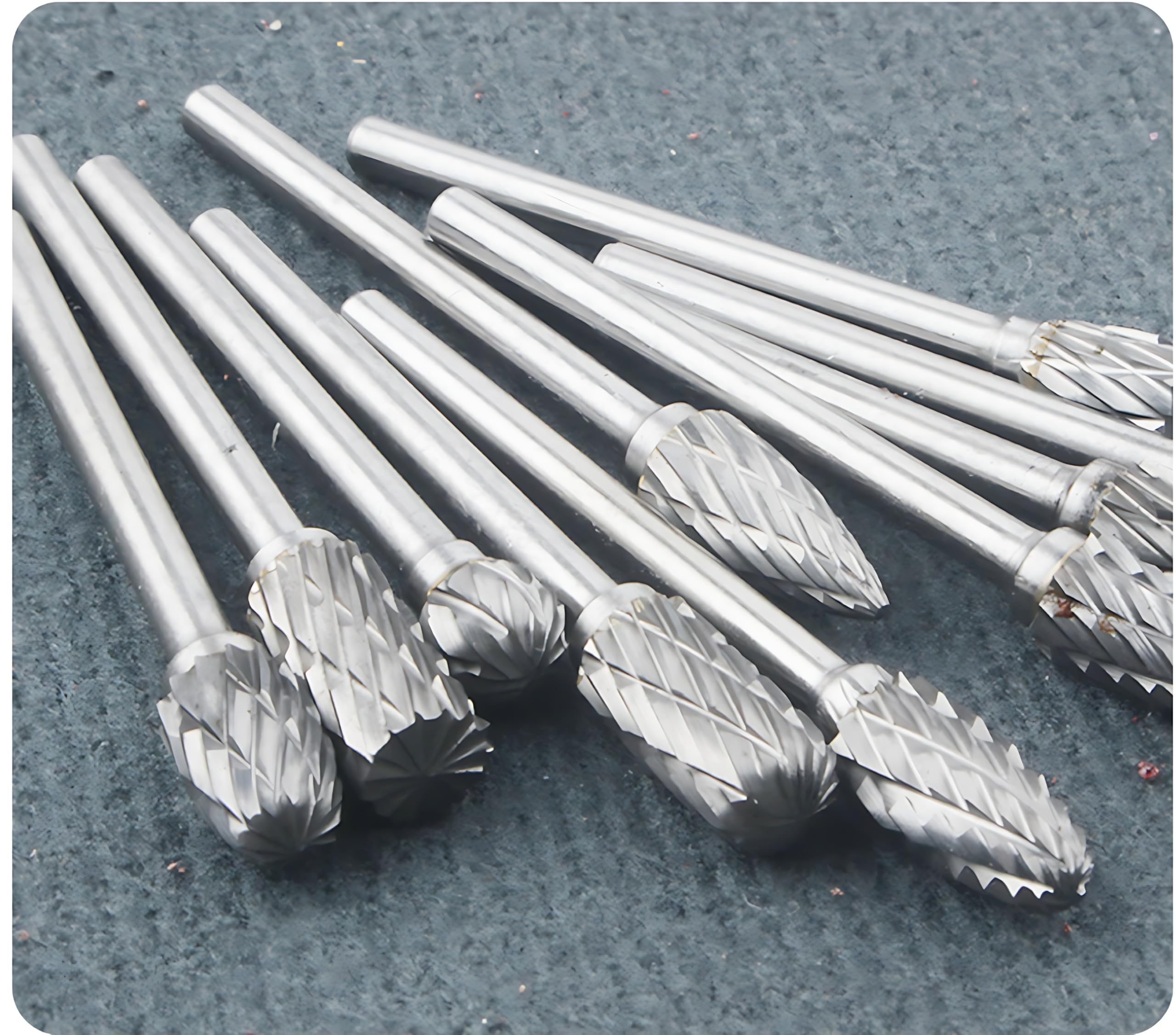 AMSAMOTION Carbide Burr with Double Cut, Carbide Rotary Cutter Set End Mill with 1/8 Inch Shank, Drill Bit, DIY Woodworking - Image 2