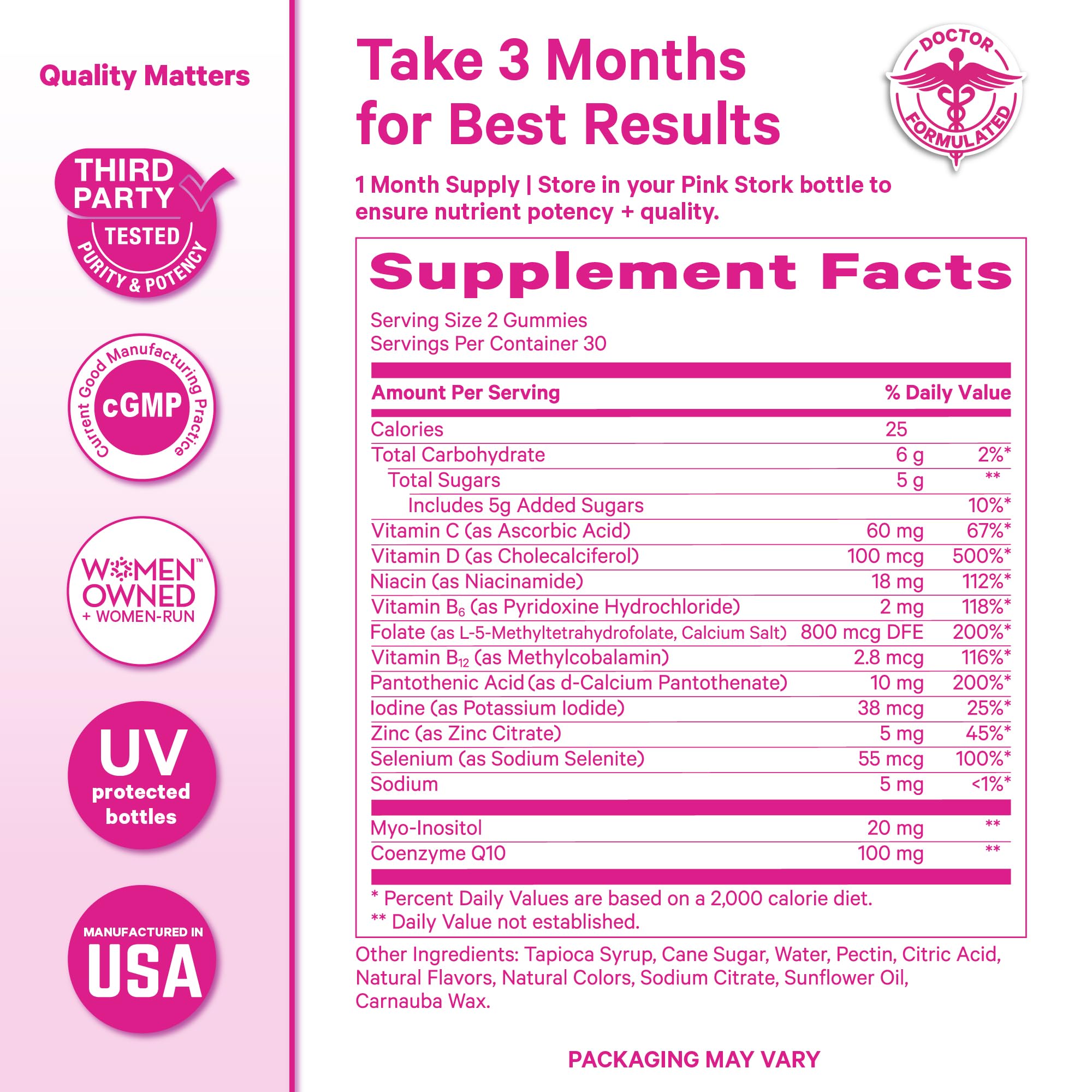 Pink Stork Fertility Gummies for Her | Myo-Inositol + CoQ10 | 60 ct — Amazon image 6