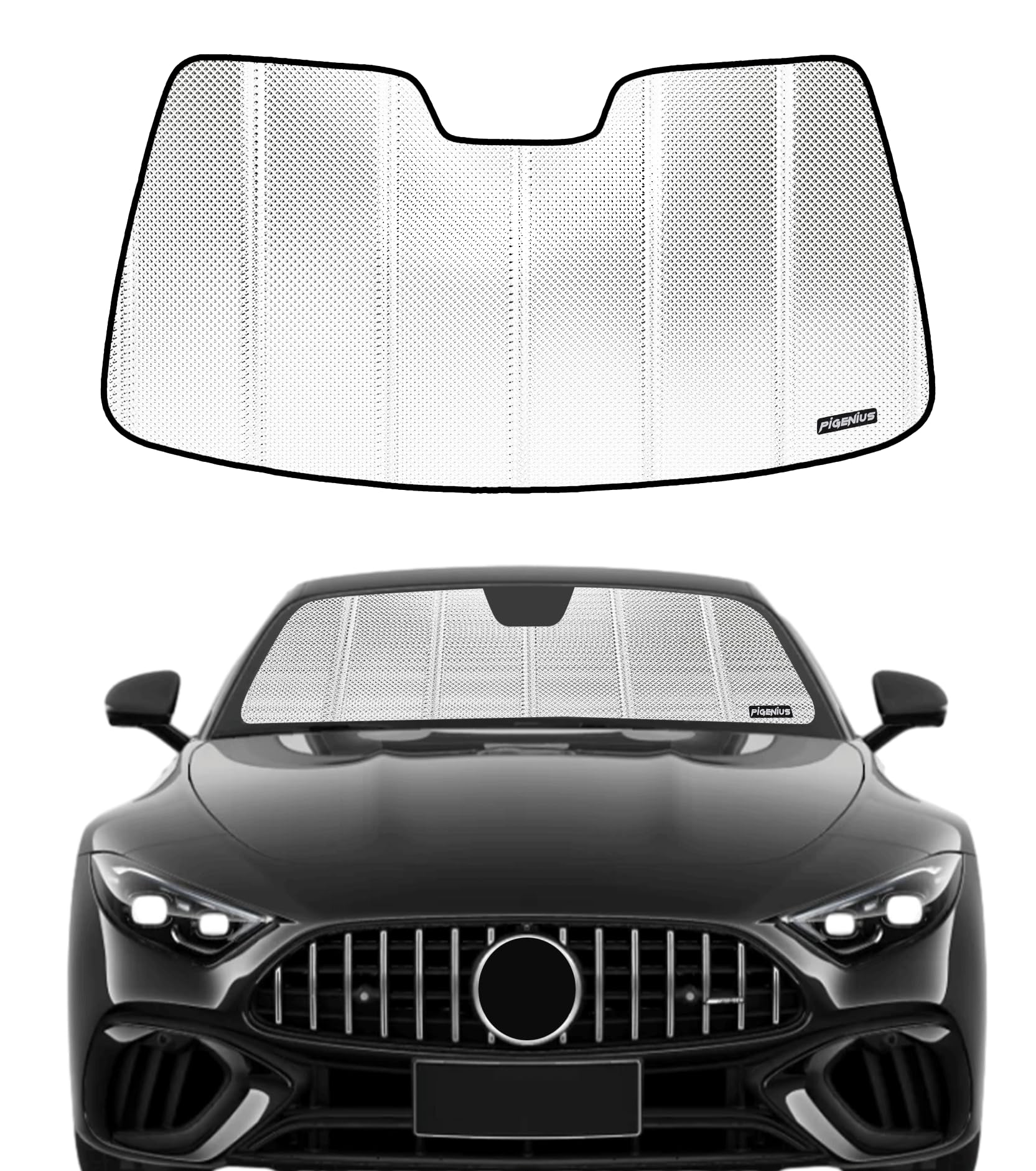 Pigenius Windshield Sun Shade for 2017-2022 Mercedes-Benz C-Class Convertible/Coupe. Front Window Sunshade with Storage Bag