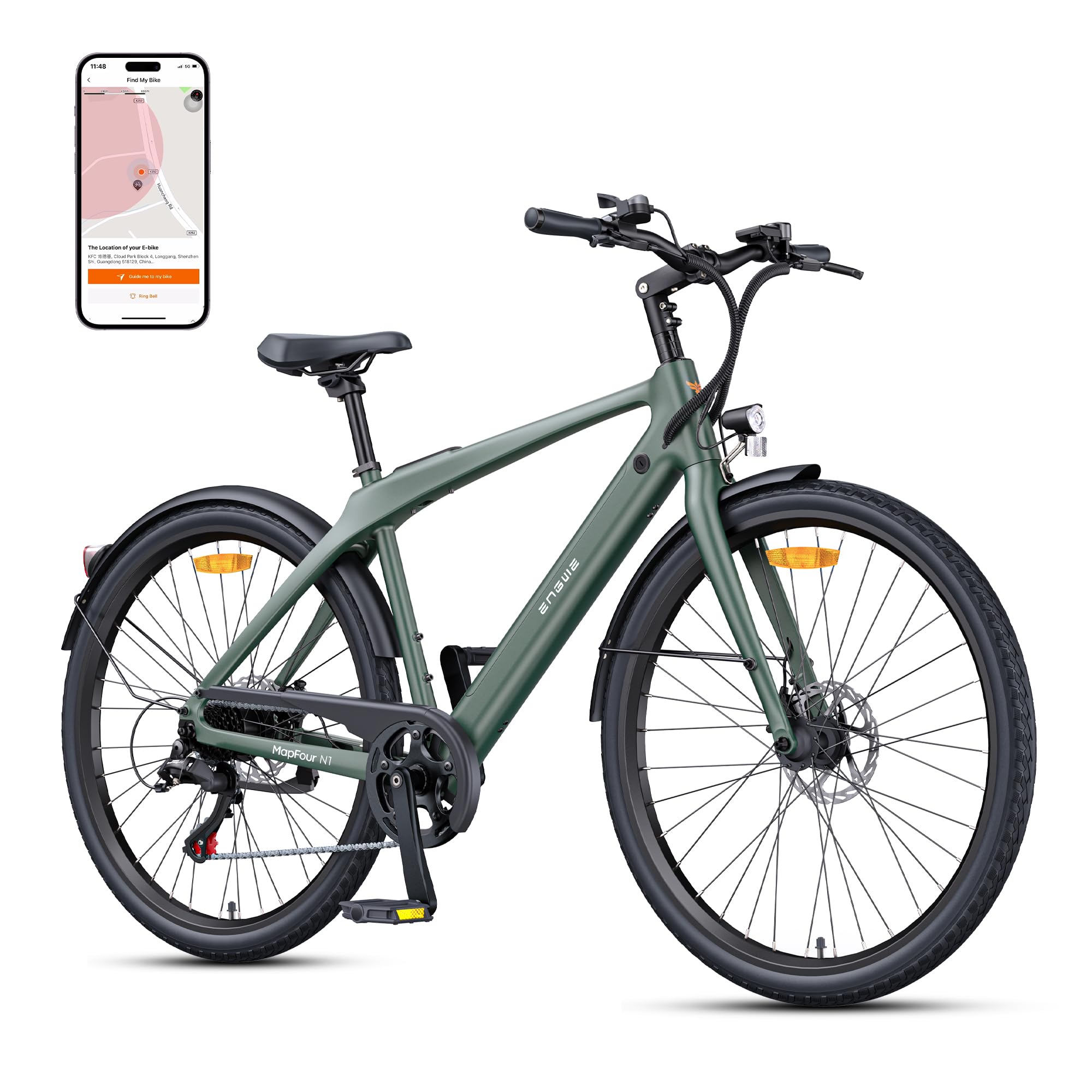 ENGWE Velo Electrique-Vélo électrique avec Batterie 36V 10Ah, VTT Homme Adulte avec Support de Couple, Transmission à 7 Vitesses avec APP et Bluetooth, BIS 100km,N1 AIR