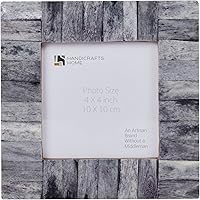 Vista 15 de Marco de fotos chic madreperla hecho a mano vintage 4x6 gris