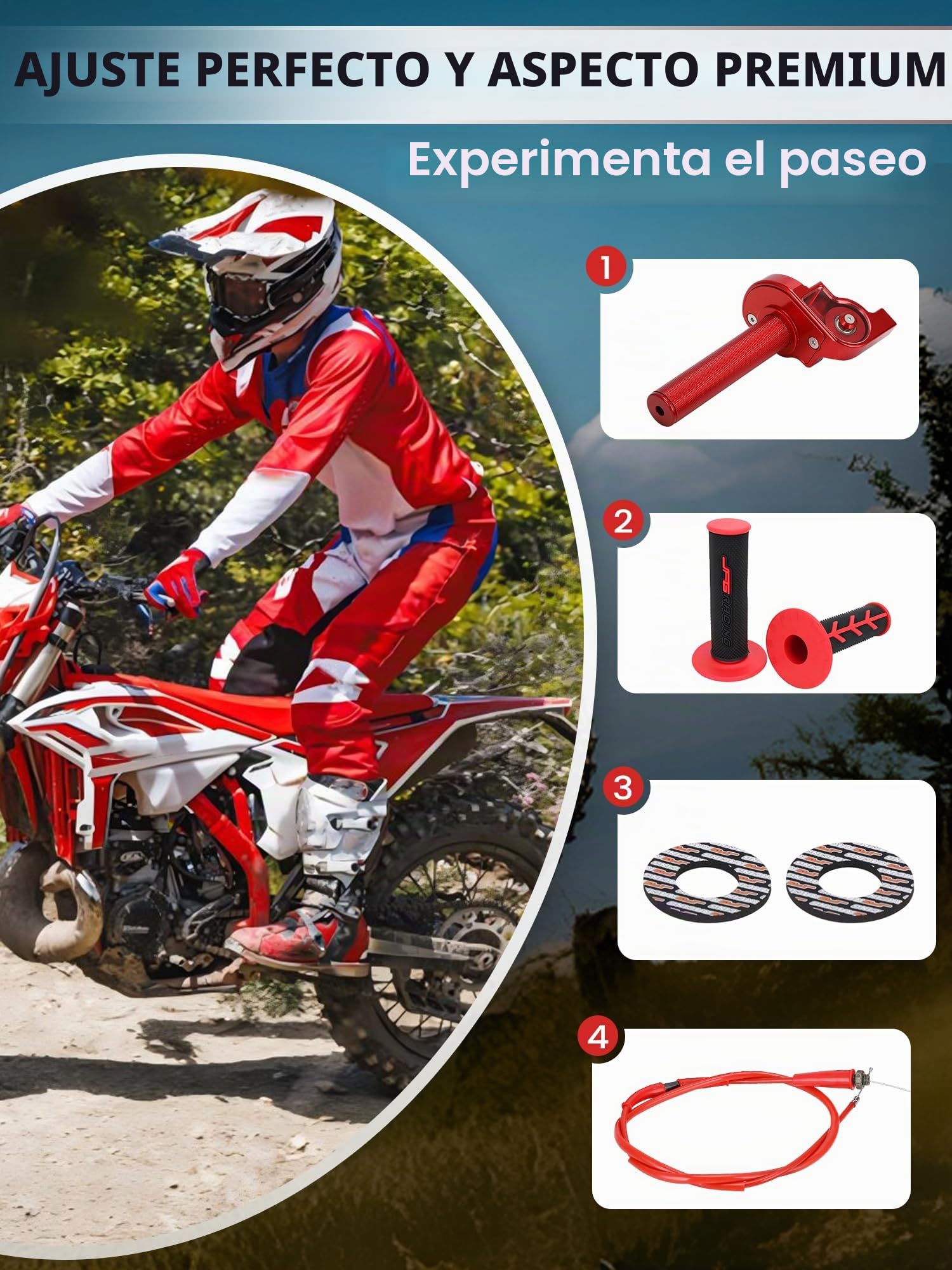 Empuñadura del Acelerador para Motocicleta de 7/8 Pulgadas, 22 mm, empuñaduras de Aluminio, Cable de Acelerador rápido Universal para manubrio de 50 110 125 150 200 250 CC