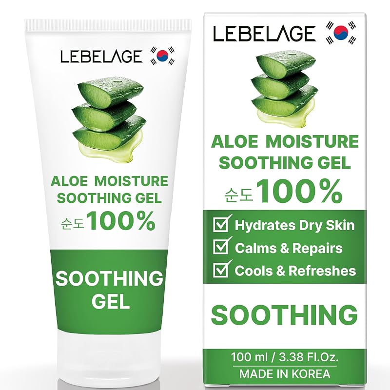 Hidratante facial em gel com aloe vera LEBELAGE, textura leve e não pegajosa, 100 mL