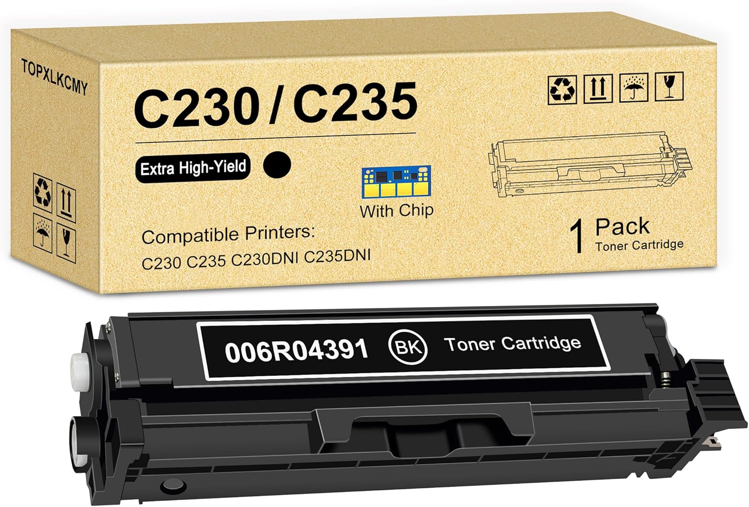 C230/C235 High-Yield Laser Toner Cartridge (1-Pack, Black) Replacement for Xerox C230 C230/DNI C235 C235/DNI Printer - 006R04391