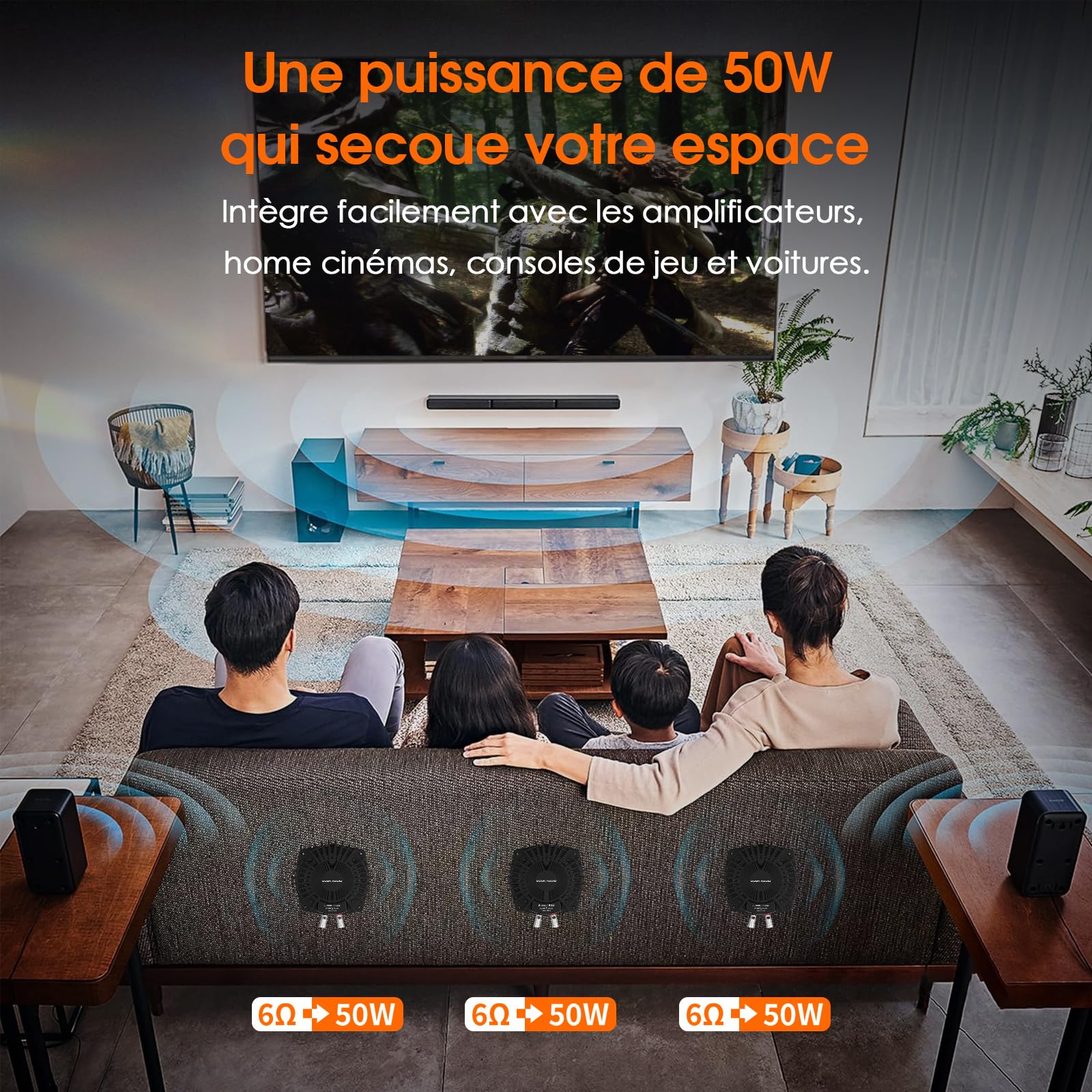 Douk Audio BS-1 Shaker basse 50 W haute puissance – Transducteur tactile – Caisson de basses pour home cinéma, audio de voiture et chaise de jeu immersion par vibration (1 pièce)