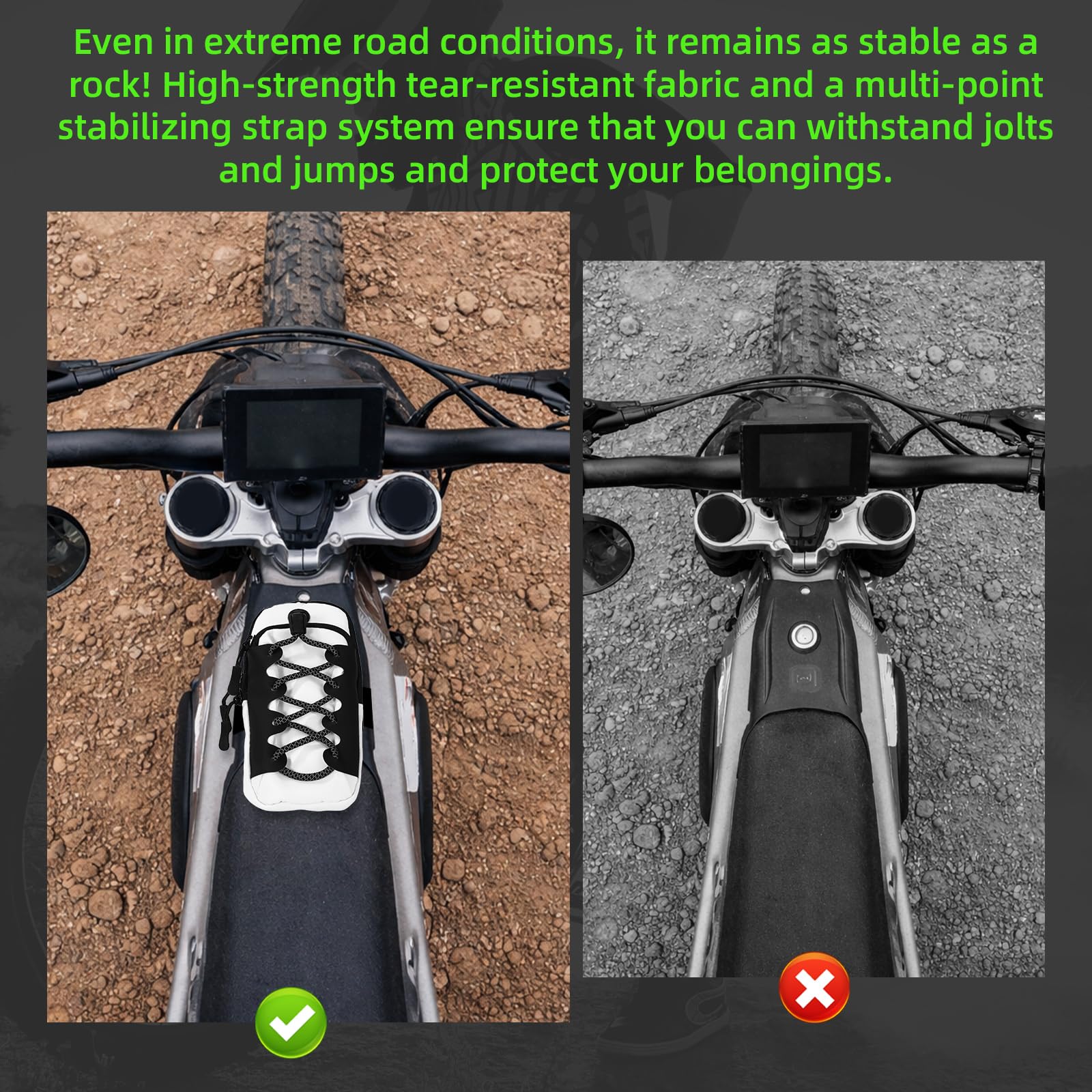 Bolsa Cuadro Moto, Poliéster Resistente al Desgarro Funda Telefono Bicicleta Diseño con Tapa Magnética Funda para Bicicleta para Surron Talaria y E-Ride Pro Vehículos Eléctricos y(Plata)