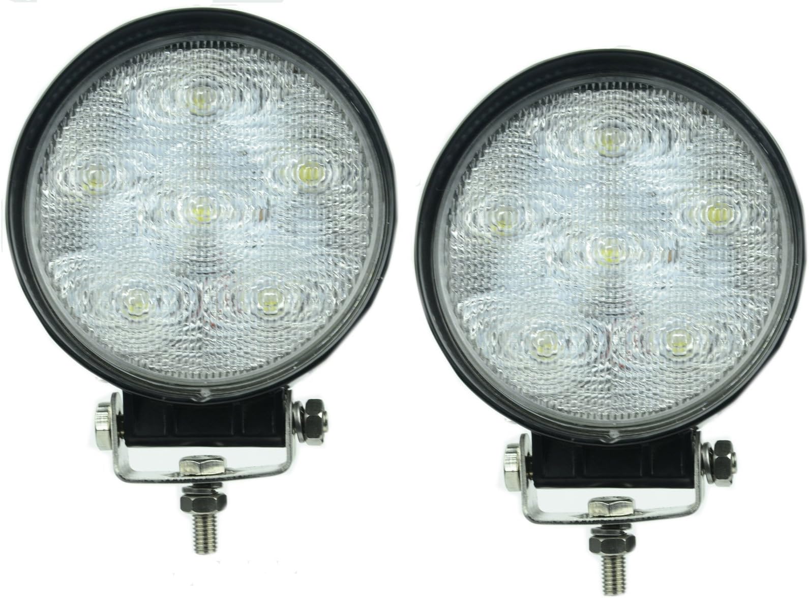 ZHEXUAN Round 2x 18w Dc 12V 60 Degree LED Flood Fog Work Light for Off Road Truck Car ATV SUV Jeep Boat 4wd ATV Auxiliary Driving Lamp