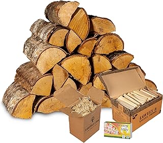 Birch 20kg Fire Starter Kit: Kiln Dried Logs, Kiln Dried Kindling, Natural Firelighters, Safety Matches, Get Your Fire Going, Sustainably Sourced Firewood, Logs for Wood Burner, Log Burner, Fire Pit