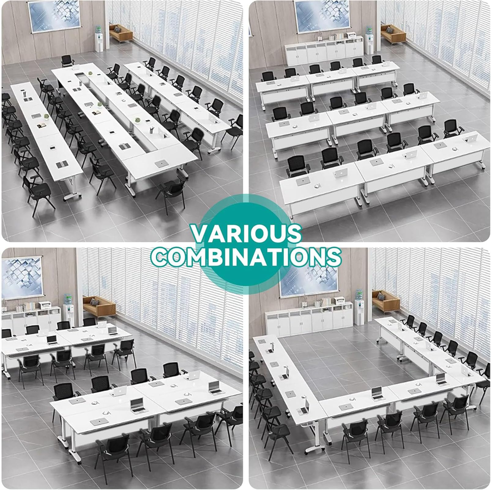 Tavolo da conferenza pieghevole portatile, 160 x 60 cm, salvaspazio, per ufficio, eventi e officine, robusto e design per riunioni professionali e collaborazioni