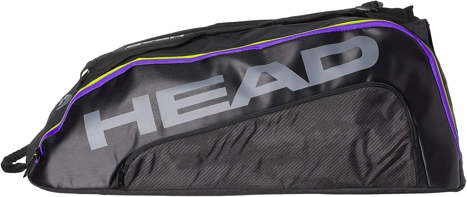 HEAD Tour Team 9R Supercombi Tennis Racquet Bag - 9 Racket Tennis Equipment Duffle Bag, Black/Purple : Sports & Outdoors
