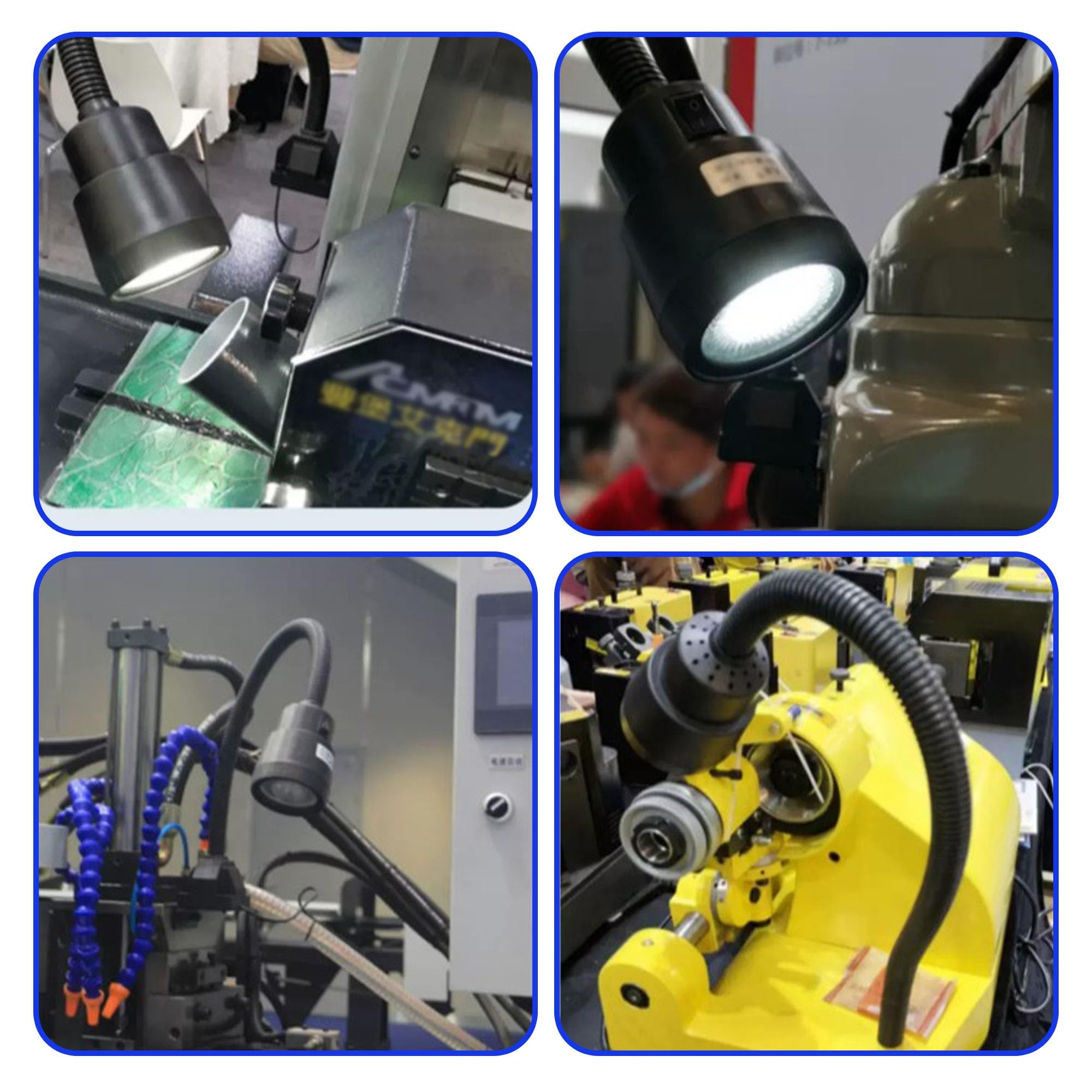 Reflektory Robocze LED Z Podstawą Magnetyczną, Wodoodporna, Regulowana w Zakresie 360° Lampa z Giętką Szyjką, Idealna do Obrabiarek I Stołów Tokarskich(3W,24-36V)