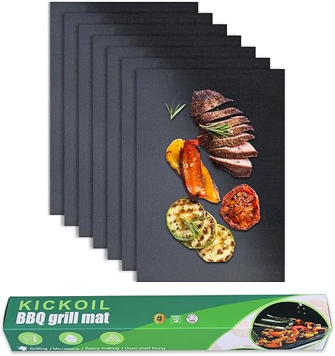 Juego de 7 alfombrillas de parrilla para parrilla al aire libre, herramientas de parrilla de barbacoa, accesorios antiadherentes, resistentes,