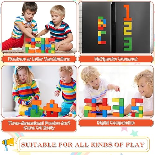 Miniatura 5 de 150 bloques magnéticos grandes para niños pequeños cubos magnéticos de construcción para mayores de 6 años con bolsas, aprendizaje preescolar,