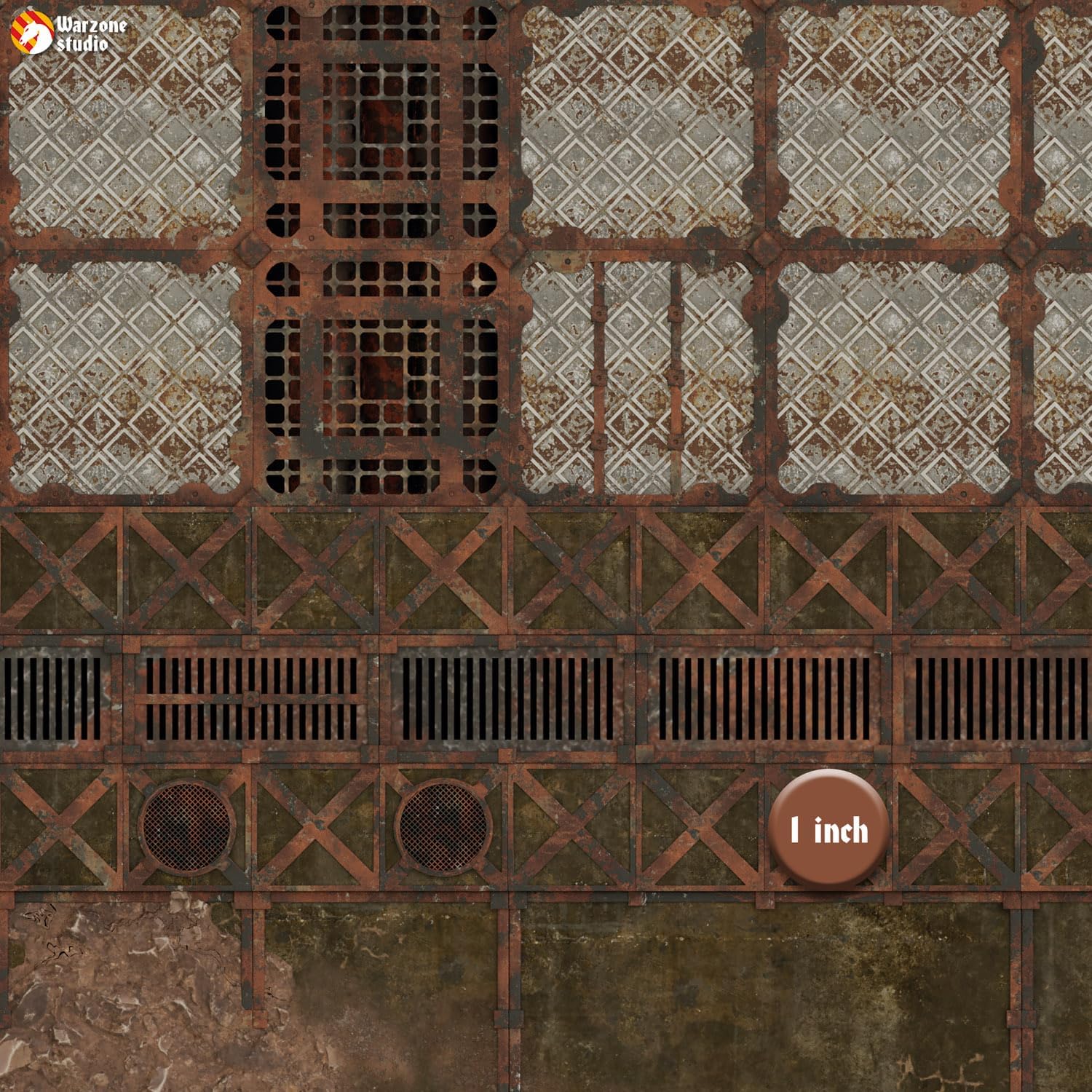 Warzone Studio 44'' x 30'' Rubber Battle Mat: Depalemon + Meadows + Bag