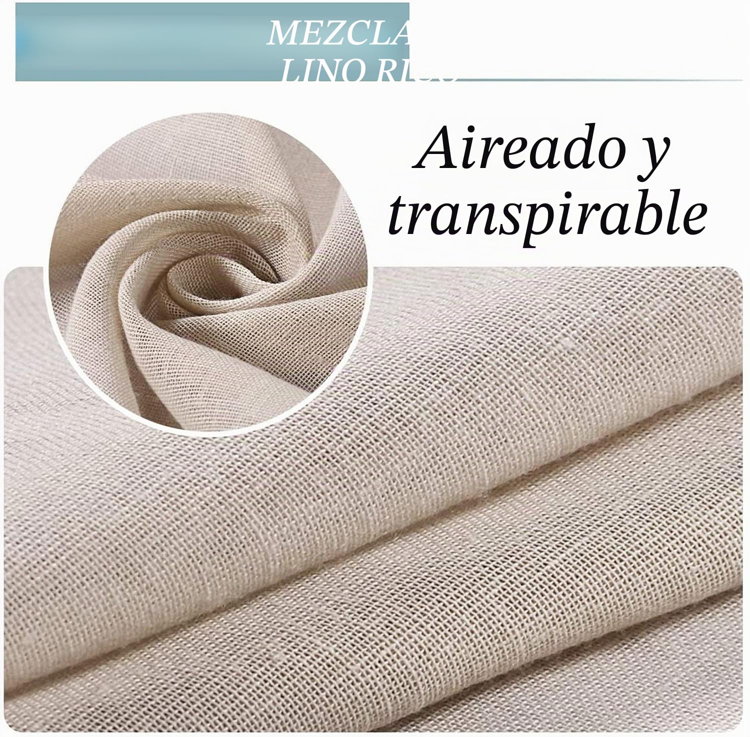 Cortinas De Exterior, Parte Superior Con Lengüeta Adhesiva Desmontable Para Colgar Y Desenganchar Fácilmente,impermeable Cubierta De Cortina Blanca Transparente, 2 Paneles (2x 132x240 cm,Natural)